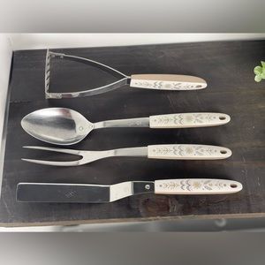 Vintage 4 Piece Flint Stainless Steel Kitchen Utensils Set